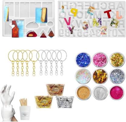 Discover Marketing Ruhi Art Craft DIY Alphabet Mould with Hole keychain Multiple colours