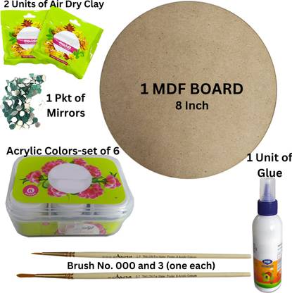 SwastikMart Lippan Art: Complete DIY Kit with MDF Board, Mirrors, Paints by Swastik Mart
