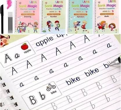 DYPO Magic Practice Copybook, (4 BOOK + 10 REFILL) Tracing Book 233
