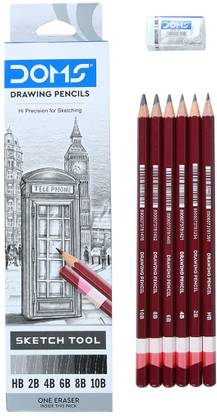 DOMS Drawing & Sketching Graphite Pencil | Hexagonal Shape, Dark & Neat Drawing Pencil