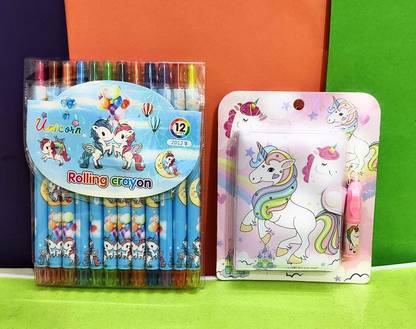Timbktoo combo pack of rolling crayons and unicorn pocket diary