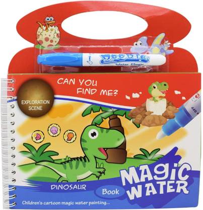 Asera Magic Painting Water Book Coloring Drawing Board Toy for Kids (Dinosaur) (1Pc)