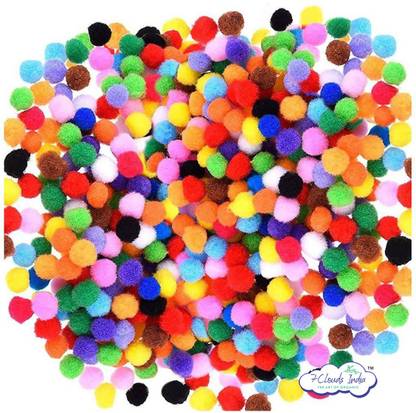 7 CLOUDS INDIA Pom Pom balls for Art 300 Pcs.