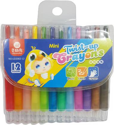 53 Arts 12 Pcs Mini Rotating CrayonS