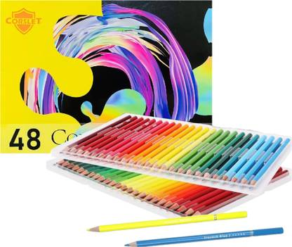 Corslet 48 Pcs Oil Colour Pencils Set for Drawing, Pencil Colours for Artist, Color Pencils Set for Kids Adults, Colours Set, Pencil Colors Set Art Set Pencil Shaped Color Pencils