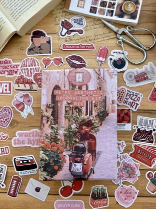 SHOP ABC Retro Aesthetic Journaling Kit - Red | journaling stickers | 15 items in kit