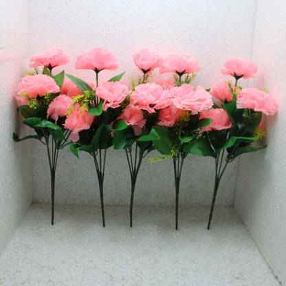 TFH TFH Artificial Carnation Flower Bunches For Home Decoration Pack Of 5 Multicolor Carnations Artificial Flower