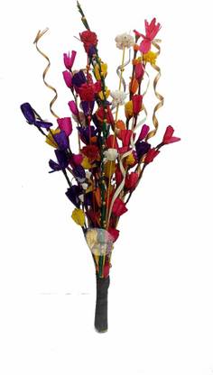 Palesaa Multicolor Designer Hand Crafted Short Table Top Floral Bunch Picotee Glory Multicolor Gladiolus Artificial Flower