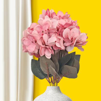 10club Artificial Hydrangeas | Pink Hydrangea Flowers | 7 Stems Pink Hydrangea Artificial Flower