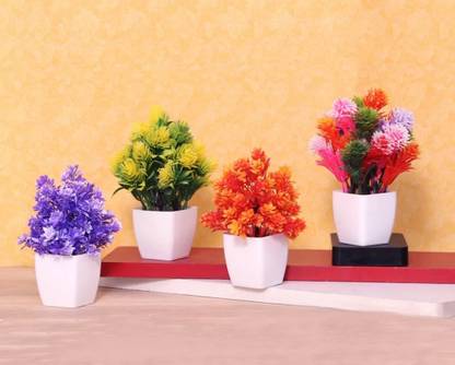 Saikara Collection Multicolor Wild Flower Artificial Flower  with Pot