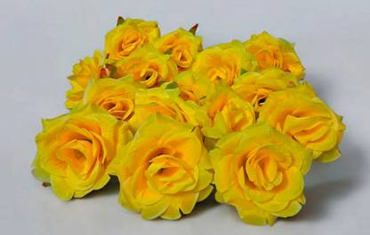 sharky Artificial Flower for Home Decor, Pooja, Wedding, Mandir & Festive Use Yellow Rose Artificial Flower