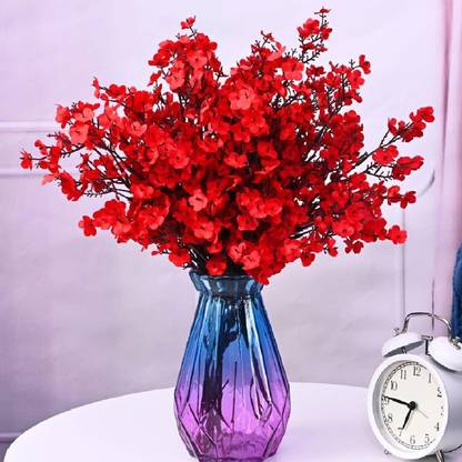 TIED RIBBONS Decorative Artificial Wild Flower Flowers for Vase Home Decorations Gift Item Red Wild Flower Artificial Flower