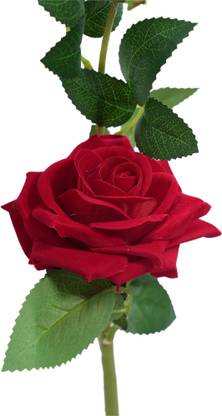 Decor World Red Rose Artificial Flower