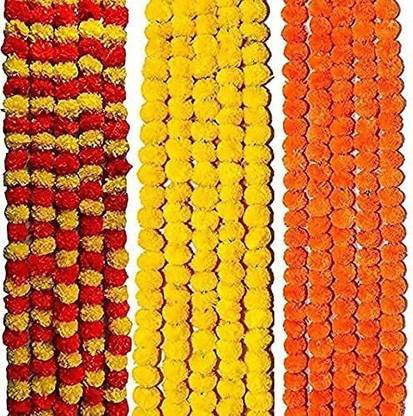 Matrichhaya Multicolor, Orange, Yellow Marigold Artificial Flower