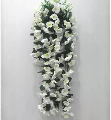Krazzy Hanging flower White, Green Daisy Artificial Flower with Stand White, Green, Black Lavender Artificial Flower