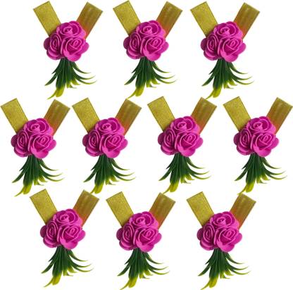 Akp Set of 10 Decorative Artificial Gift Flower Hamper for gifting items Pink Rose Artificial Flower