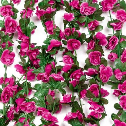 TIED RIBBONS Artificial 6ft Rose Garland Strings for Home, Wall, Garden, Hanging, 69pcs Small Multicolor Rose Artificial Flower