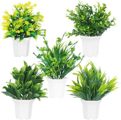 Dekorly Artificial Plants For Indoor Decor, Tabletop Decor, Balcony Decor Green Eucalyptus Artificial Flower