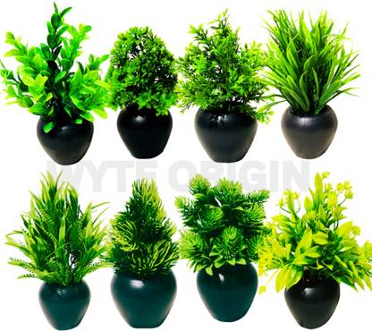 WYTE ORIGIN Green Wild Flower Artificial Flower  with Pot