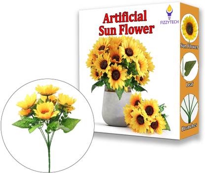 FIZZYTECH Yellow Sunflower Artificial Flower