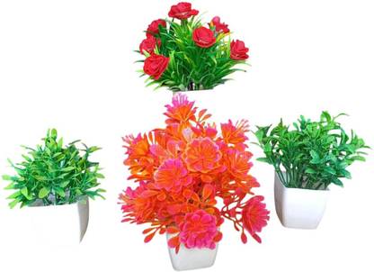 Yuwan Multicolor Lavender Artificial Flower  with Pot