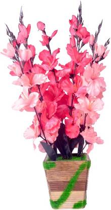Rehman handicrafts vase Pink Wild Flower Artificial Flower  with Pot