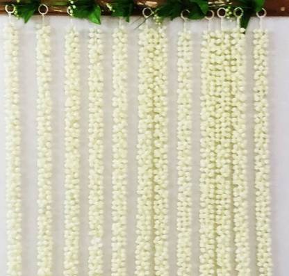 SHREYA-FASHION Artificial Mogra Jasmine Garland for Home Decoration, God, Gajra making - 5 ft White Jasmine Artificial Flower