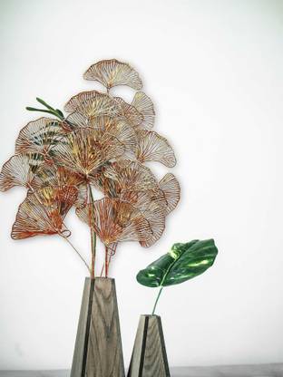 Artsy Artificial Flower For Home Decoration Flower Bunch Long Size Stem Mesh Gingko Gold Wild Flower Artificial Flower
