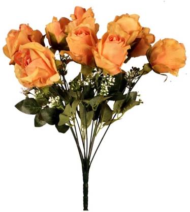 मेहंदी हैंडीक्राफ्ट पीला गुलाब का फूल नक़ली फूल