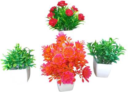Yuwan Multicolor Lavender Artificial Flower  with Pot