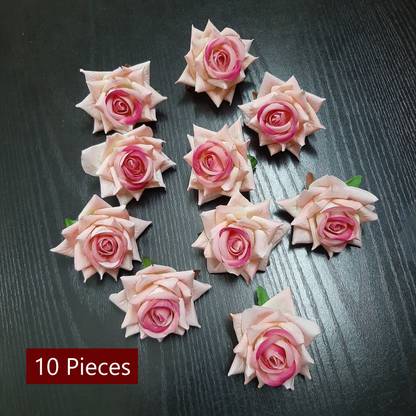 SG Fashion Fiesta Artificial Velvet Pink Rose Flowers for Home & Pooja Table Decor, Art & Craft Pink Rose Artificial Flower