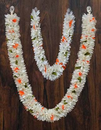 ASTRO PLUS Gurram Multicolor Handmade Garland flower Mala Combo 22 & 14 Inches White Lily Artificial Flower