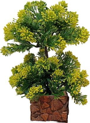 ISHNAN Green Wild Flower Artificial Flower  with Pot