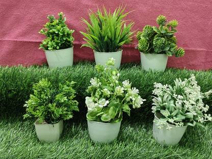 yoyo traders mini decorative flowers Multicolor Wild Flower Artificial Flower  with Pot
