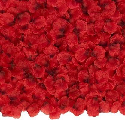 Magrido Artificial Plant Silk Rose Petals Decoration For Romantic Night Event, Party Red Rose Artificial Flower