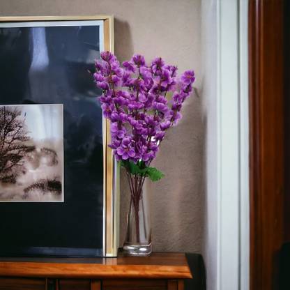 Oak Leafs Artificial cherry blossom Flowers for Home Decoration (ONLY BUNCH) Purple Cherry Blossom Artificial Flower