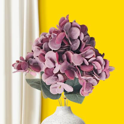 10club Artificial Hydrangeas | Violet Hydrangea Flowers | 7 Stems Purple Hydrangea Artificial Flower