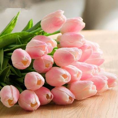 spaklearc artificial pink tulips Flowers Faux Tulip Stems -05 Pink Tulips Artificial Flower
