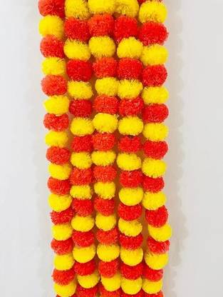 Festvibe Red, Yellow Marigold Artificial Flower