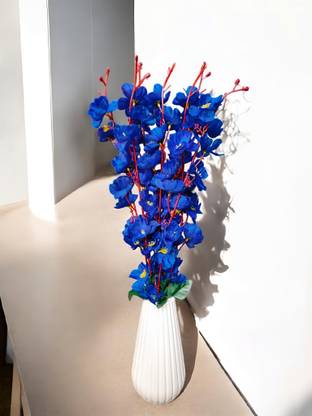 Troverse Blue Cherry Artificial Flower  with Pot