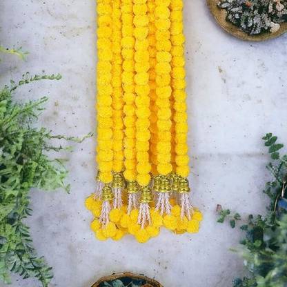 Yash Enterprises Yellow Mogra-5 Yellow Marigold Artificial Flower