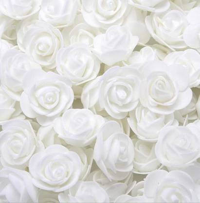 NISCO White Rose Artificial Flower