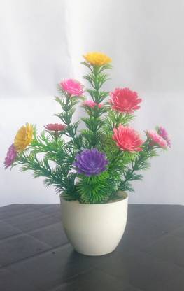 GSART GSARTset of 2 ,multiple color flowers real feel best product . Multicolor Wild Flower Artificial Flower  with Pot