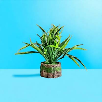 Lampova Green Cosmos Artificial Flower  with Pot