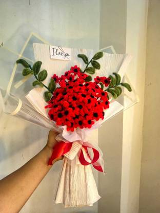 GlowFlora Handcrafted Pipe Cleaner Red Daisy Artificial Flower