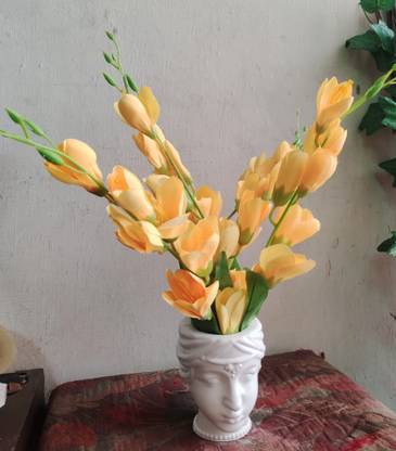 giftsrus Yellow Lily Artificial Flower  with Pot
