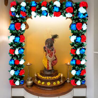 soni bloms Soni bloms artificial flower panel patta temple (H-7 inch,L-3 feet ) Multicolor Carnations Artificial Flower