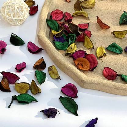 WARMINGO DE 200 gm Potpourri for Home Decor | Artificial Dried Petals Multicolor Rose Artificial Flower