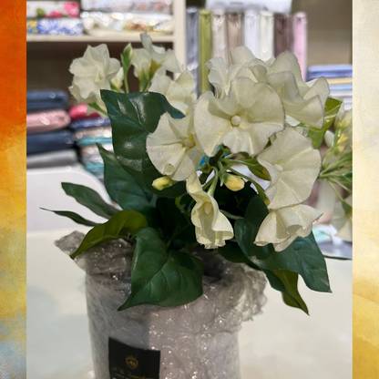 AB Furnishing's White Tulips Artificial Flower  with Pot
