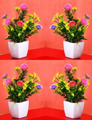 NERAPI MULTI NG-AP04, Stylish Wild Natural Looking Perfect Home Decor Flowers Multicolor Wild Flower Artificial Flower  with Pot